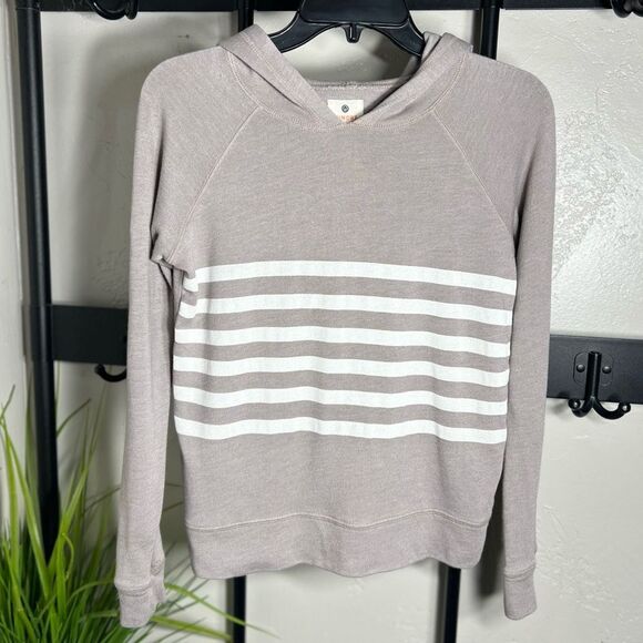 Sundry Pullover Hoodie Grey Stripes Soft Knit Size 0 - Picture 13 of 13